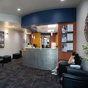 Reception area at Walnut Central Orthodontics